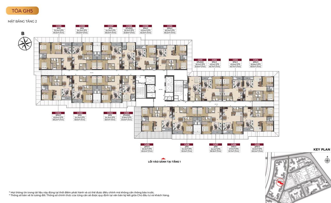Mặt bằng tòa GH5 - tầng 2