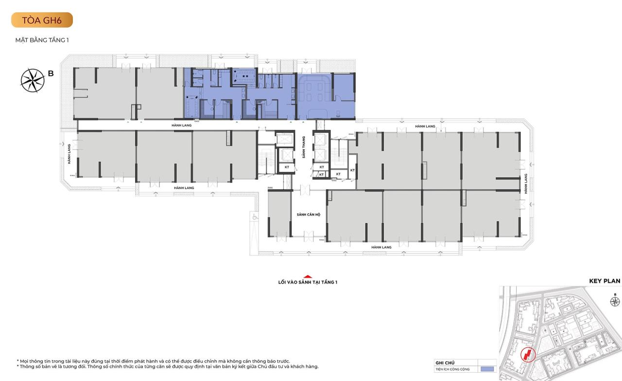 Mặt bằng tòa GH6 - tầng 1